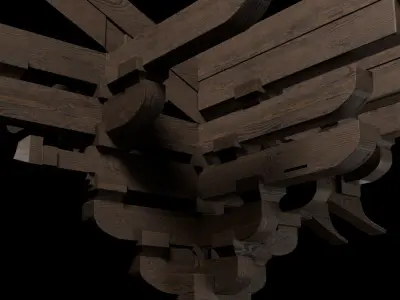 Chinese Tranditional Building Node 3D model