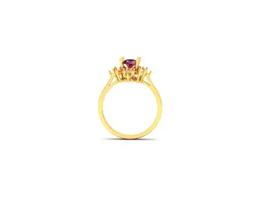 Solitaire Engagement Wedding Ring 3D print model 10