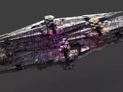 Deep Sea Sci fi whale Rig structure exterior 1 3D model