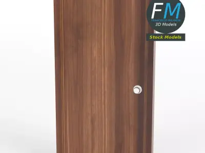 Flush door with frame 3D model