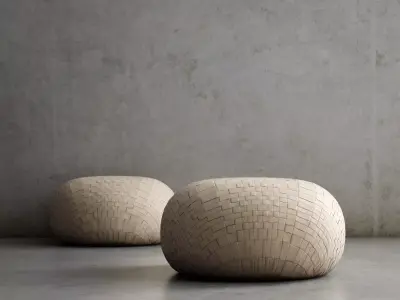 Puff 3D two stools 3D model