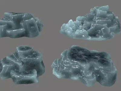 Rock Set piece of Low-poly 3D model