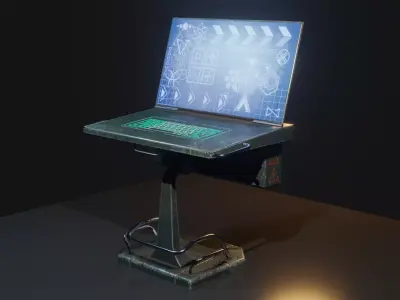 Scifi Console Low-poly 3D model