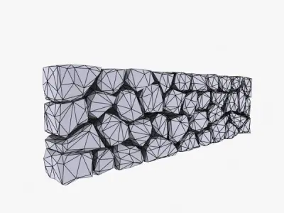 Stone Wall 3d Model 02 3D model