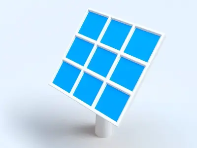 Cartoon Solar Panel Low-poly 3D model