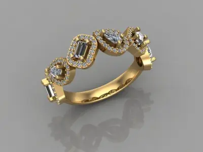 FANCY STONE RING 3D print model