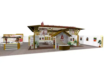 Exhibition Pavilion Booth Low-poly 3D model