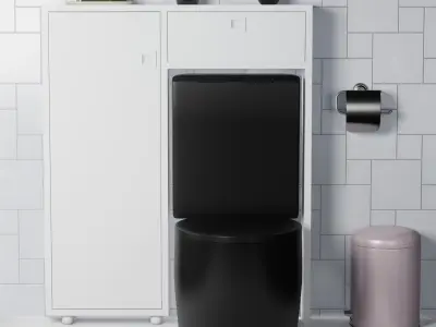 bathroom ikea kohlin toilet cabinet furniture sets home 3D model