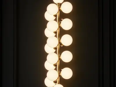 Arya 17-Light Satin Gold Sconce CWI Lighting 3D model