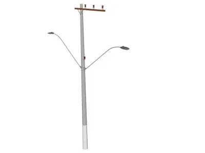 Concrete Lamp Post - Light Pole - Light Post - Street Light 36 3D model