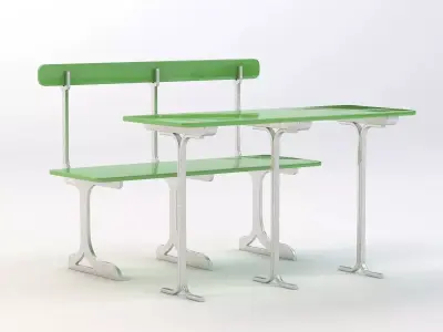 Cafe Seating and Bench 3D model