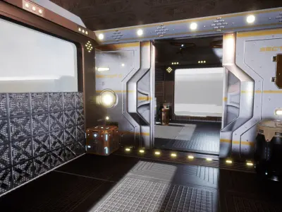 SF Corridors for Unreal Low-poly 3D model