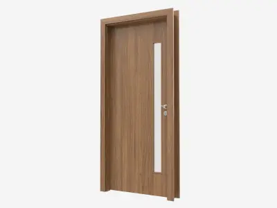 Modern Wooden Interior Door with Furniture 002 3D model