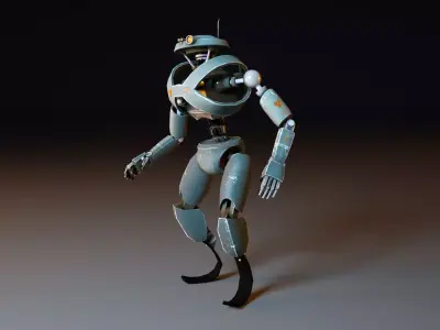 Cartoon Character Robot Low-poly 3D model