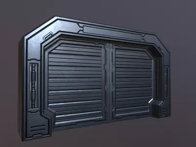 Sci Metal Door Low-poly 3D model