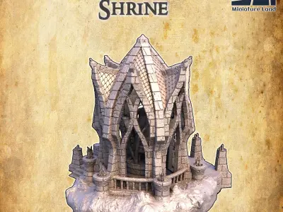 Elven Shrine Tabletop Terrain 28 mm 3D print model