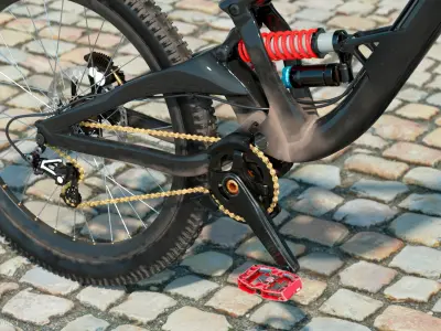  Mountain Bike with Full Suspension Rigged for Maya 