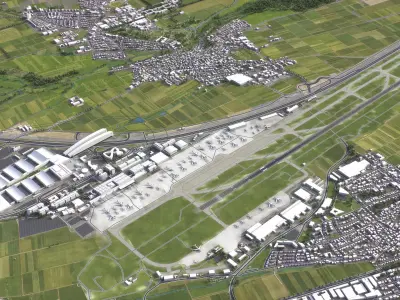 Stuttgart - 3D Airport Model Low-poly 3D model