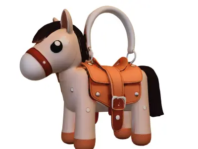 Bags horses and easter Low-poly 3D model