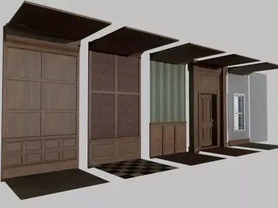 Modular House Interior Low-poly 3D model