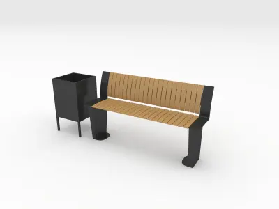 Bench Park 48 3D model