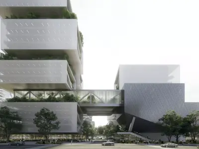 Waterfront Vertical Garden Towers Mixed-Use Complex 3D model