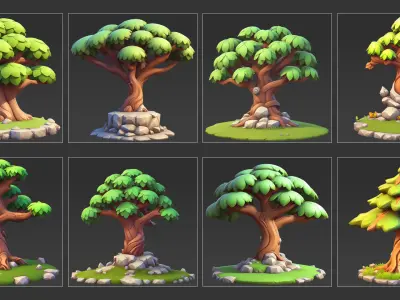 30 Fantasy Big Tree Game Asset Texture