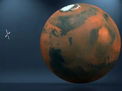  Mars Satellite Orbiting Red Planet 