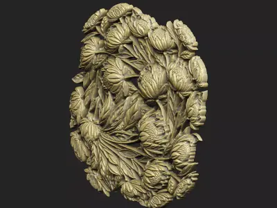 floral nature design plant-pattern plant-cnc 3D print model