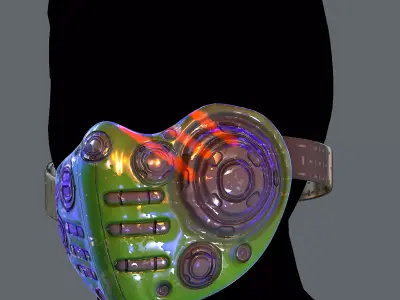 Gas mask helmet 3d model scifi Low-poly Low-poly 3D model