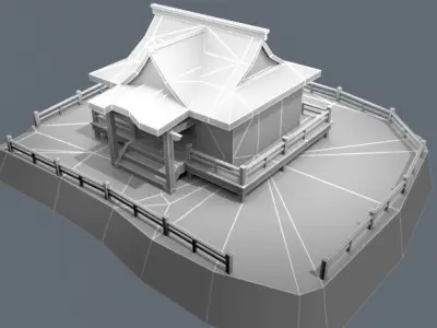 house low-poly for game mobile Low-poly 3D model
