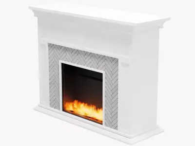 Modern Wood Fireplace 3D model