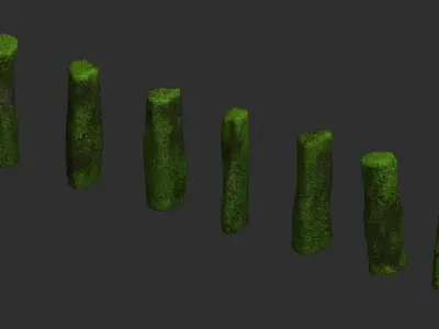 Rock Pillars - Moss 2 Low-poly 3D model