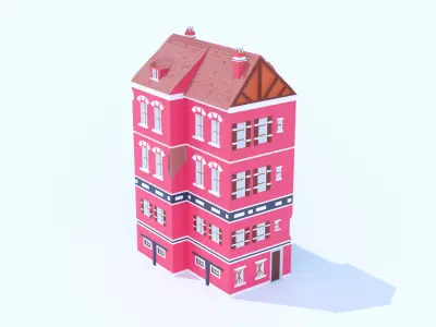 Italian Building number 8 Lowpoly Low-poly 3D model