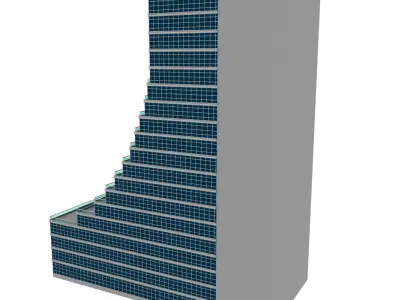 Simple Skyscraper Model with Terraces 3D model