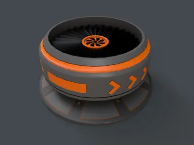 Sci-Fi Air Conditioner Low-poly 3D model