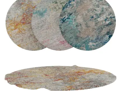 Round Rug Set 143 3D model