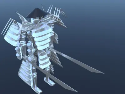 Samurai Robot Cyborg Ninja SciFi Game Character 3D model