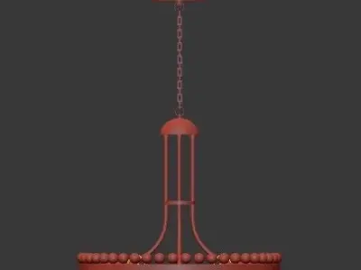Untitled chandelier with glass beads and chrome finish 3D model