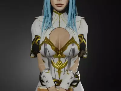 Holy Cleric Female Character - Fantasy 3D Model Low-poly 3D model