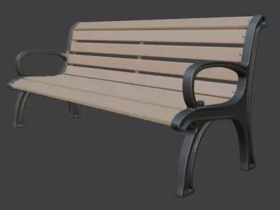 Classic Park Bench 3D model buy