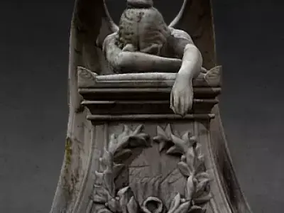 Angel Tombstone Monument 3D Model Low-poly 3D model