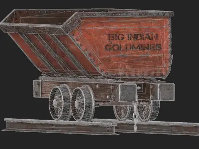 Minecart Low-poly 3D model