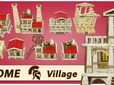 Rome RTS Fantasy Buildings Low-poly 3D model