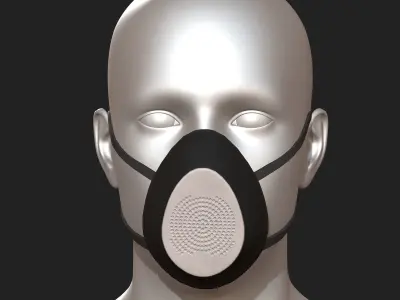 Gas mask respirator  scifi technology  Low-poly 3D model
