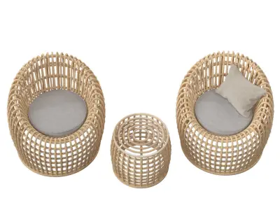 Rattan Furniture 3D model