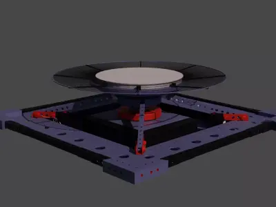 Sci-fi helipad rigged game ready Low-poly 3D model