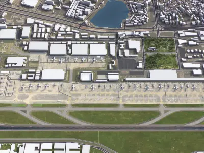 Xiamen - Airport - XMN Low-poly 3D model