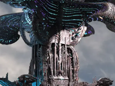 Locust Alien Queen Hive tower 1 3D model