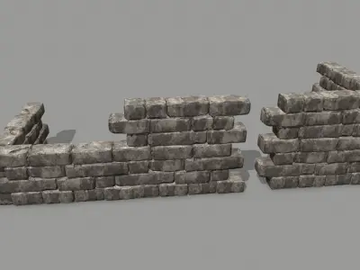 wall stone Low-poly 3D model